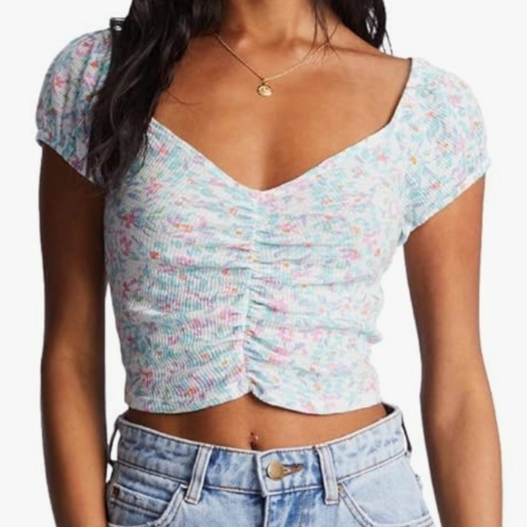 Billabong Pretty Sweet Knit Top Salt Crystal Size Women's Large 12 NEW - Picture 1 of 11